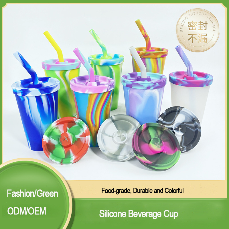 silicone straw cups