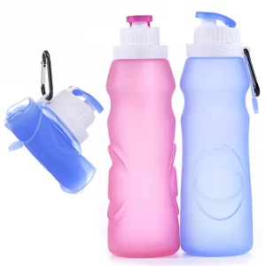 Collapsible silicone water bottle