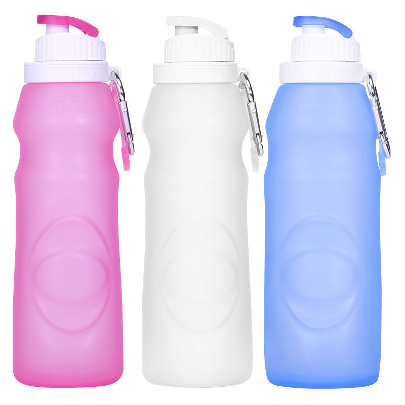 Collapsible silicone water bottle