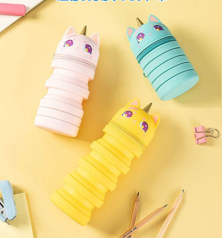 foldable silicone pencil case
