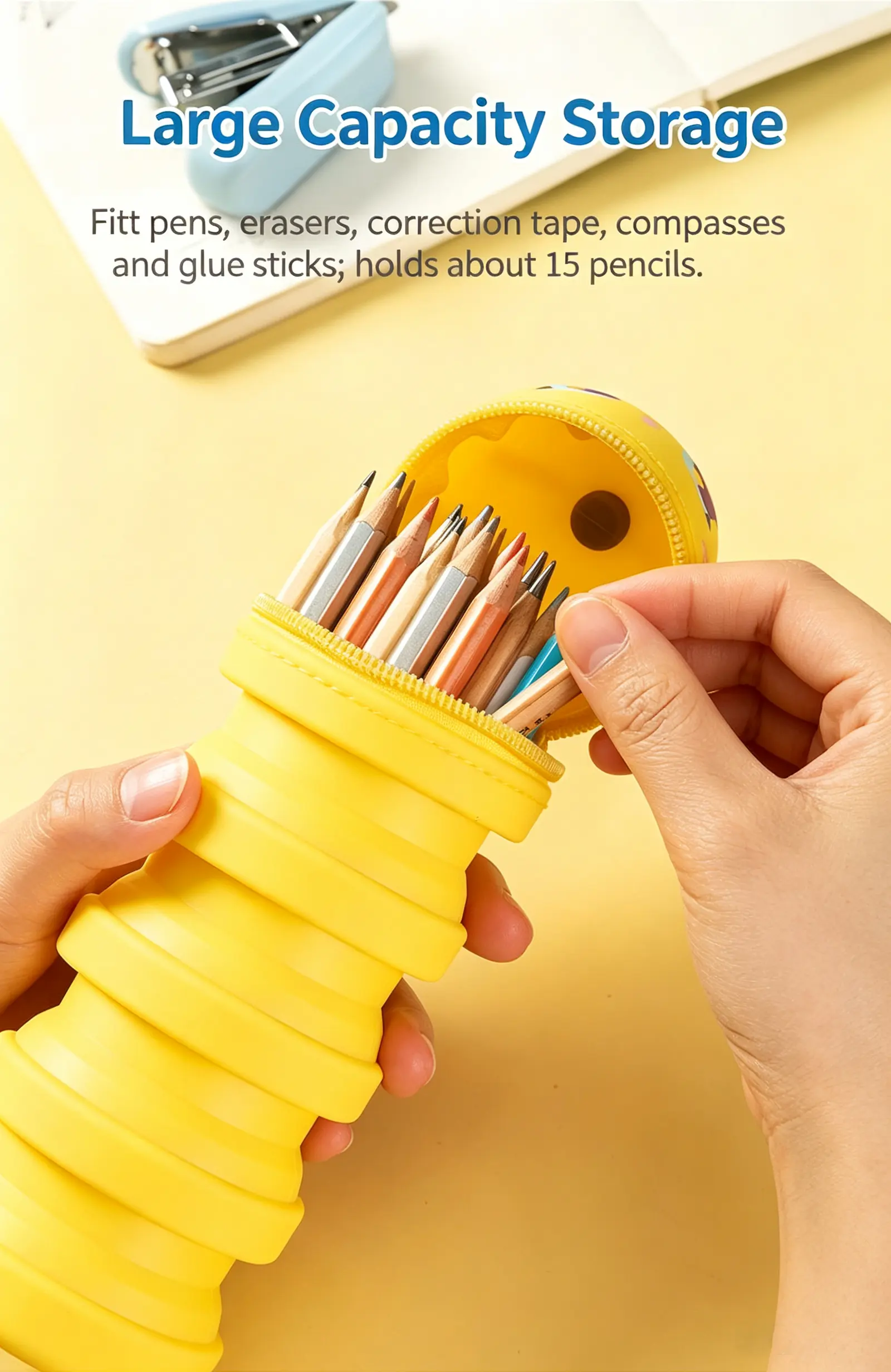 foldable silicone pen holder